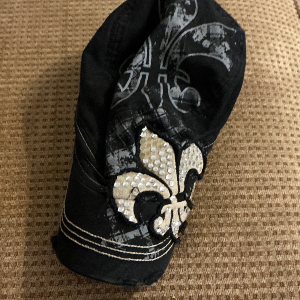 Black Cadet Fleur-de-Lis Studded Cap
